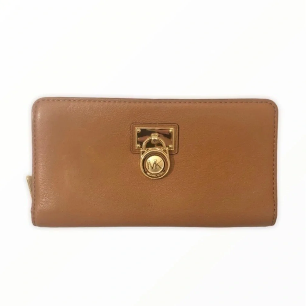 Michael kors Hamilton brown leather clutch wallet